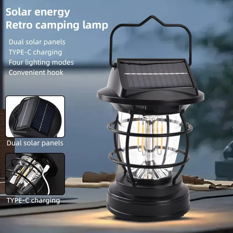 Solar Camping Light Outdoor Camping Tent Chandelier Waterproof LED Lights Outdoor