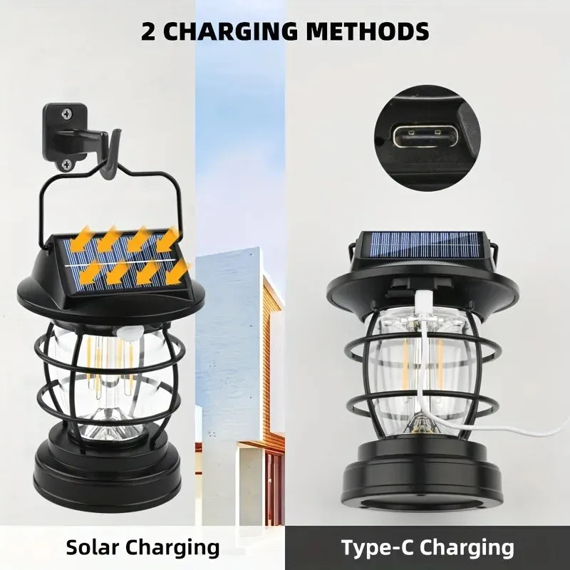 Solar Camping Light Outdoor Camping Tent Chandelier Waterproof LED Lights Outdoor