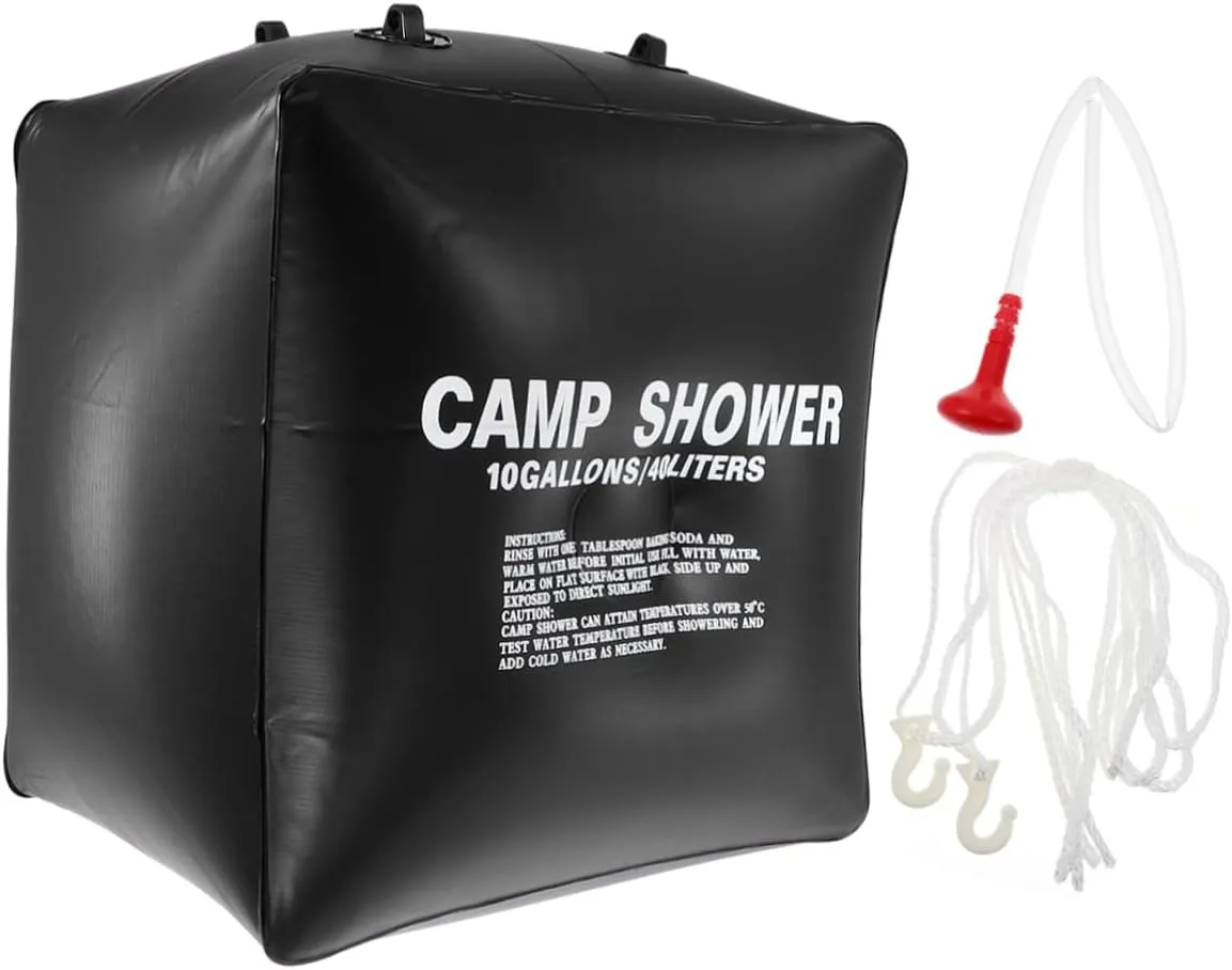 Solar Camping Shower Bag 1 Set Solar Heating Bag Portable Bathroom for Outdoor 40l Pouch
