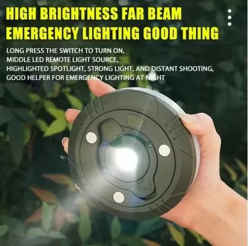 Solar Camping String Lights 2 in 1 Outdoor Waterproof Portable Stowable String Light with Warm Colorful Light USB Camping Lights