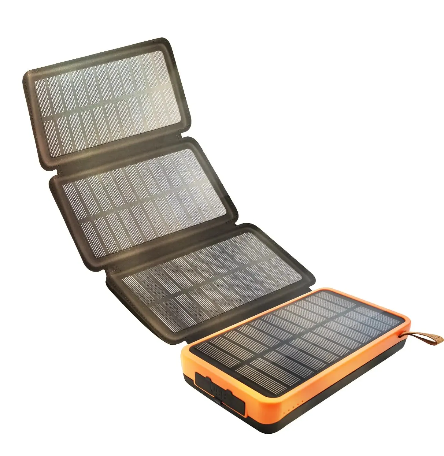 Solar Charger 20000mAH Power Bank Fast Charging 4 Solar Panels Built-in Super Bright LED Flashlight Outdoor USB C External Battery Pack with Dual USB Output for Smartphone Tablet etc