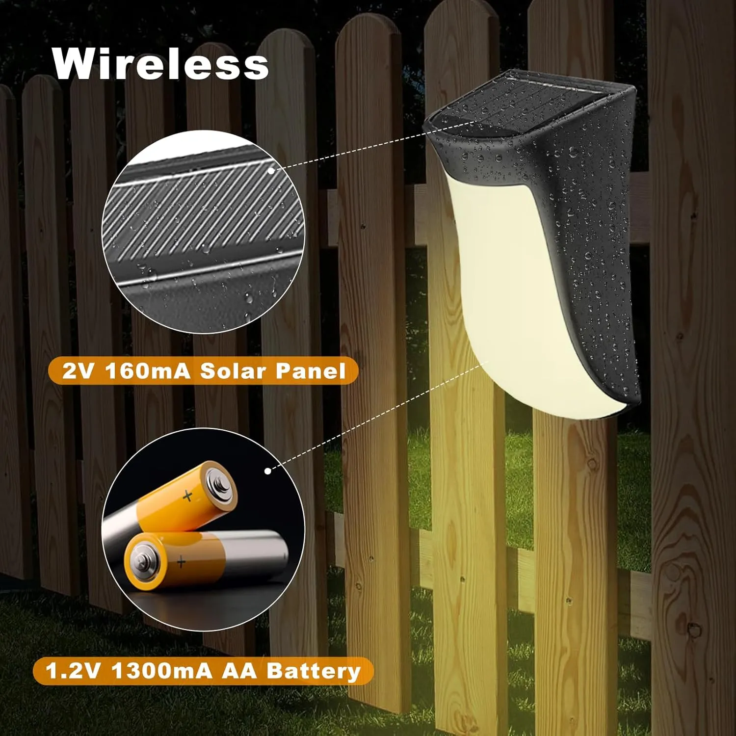 Solar Deck Lights Outdoor Waterproof 4 Pack, 30LM LED Solar Lights Outdoor Fence Lights for Garden, Yard, Patio, Stairs, Step Decorationand Pathway, (Warm White)