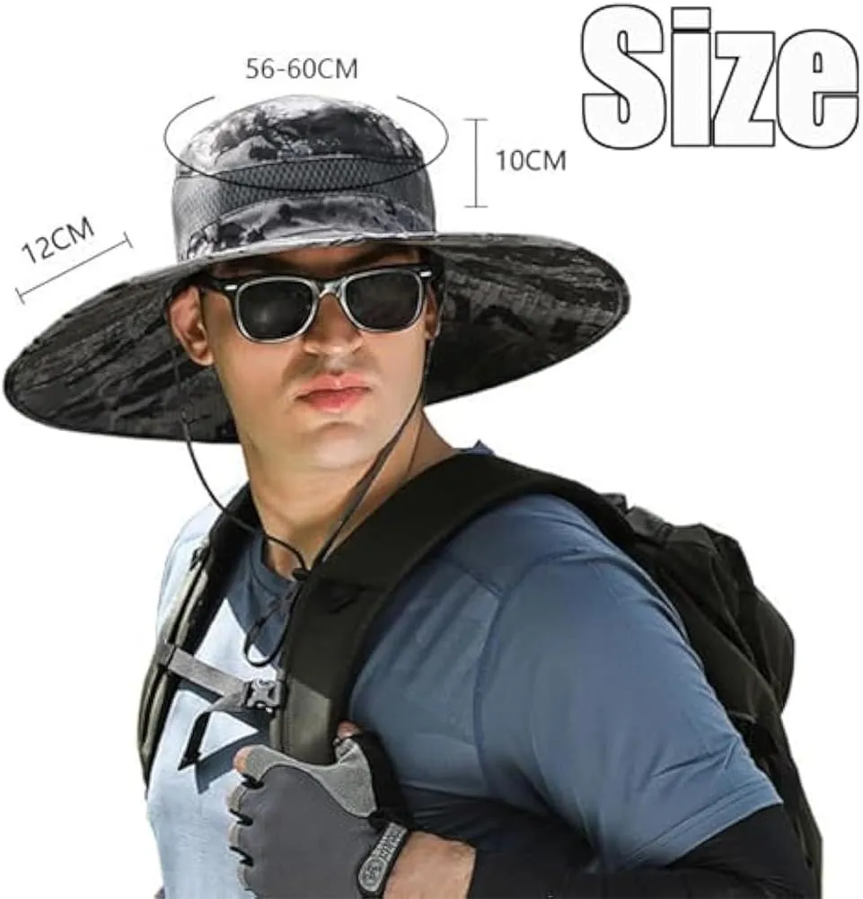 Solar Fan Hat, Wide Brim Sun Hat with 2 Solar Fan, Removable & USB Charging Fan, UPF 50  Bucket Fishing Beach Hat