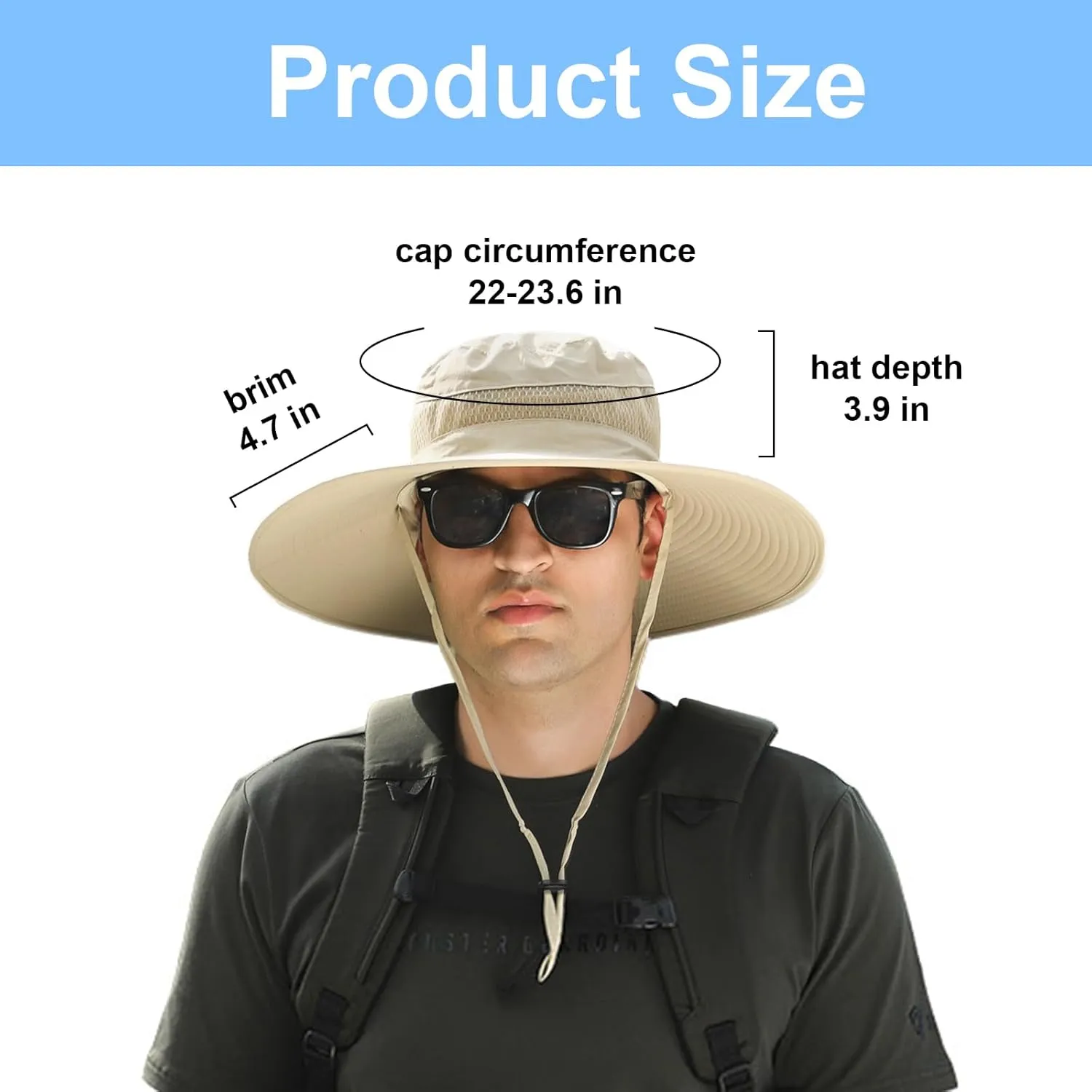 Solar Fan Sun Hat UPF50  – Wide Brim Rechargeable Fan, Lightweight for Fishing/Outdoor – Unisex 2025 Model