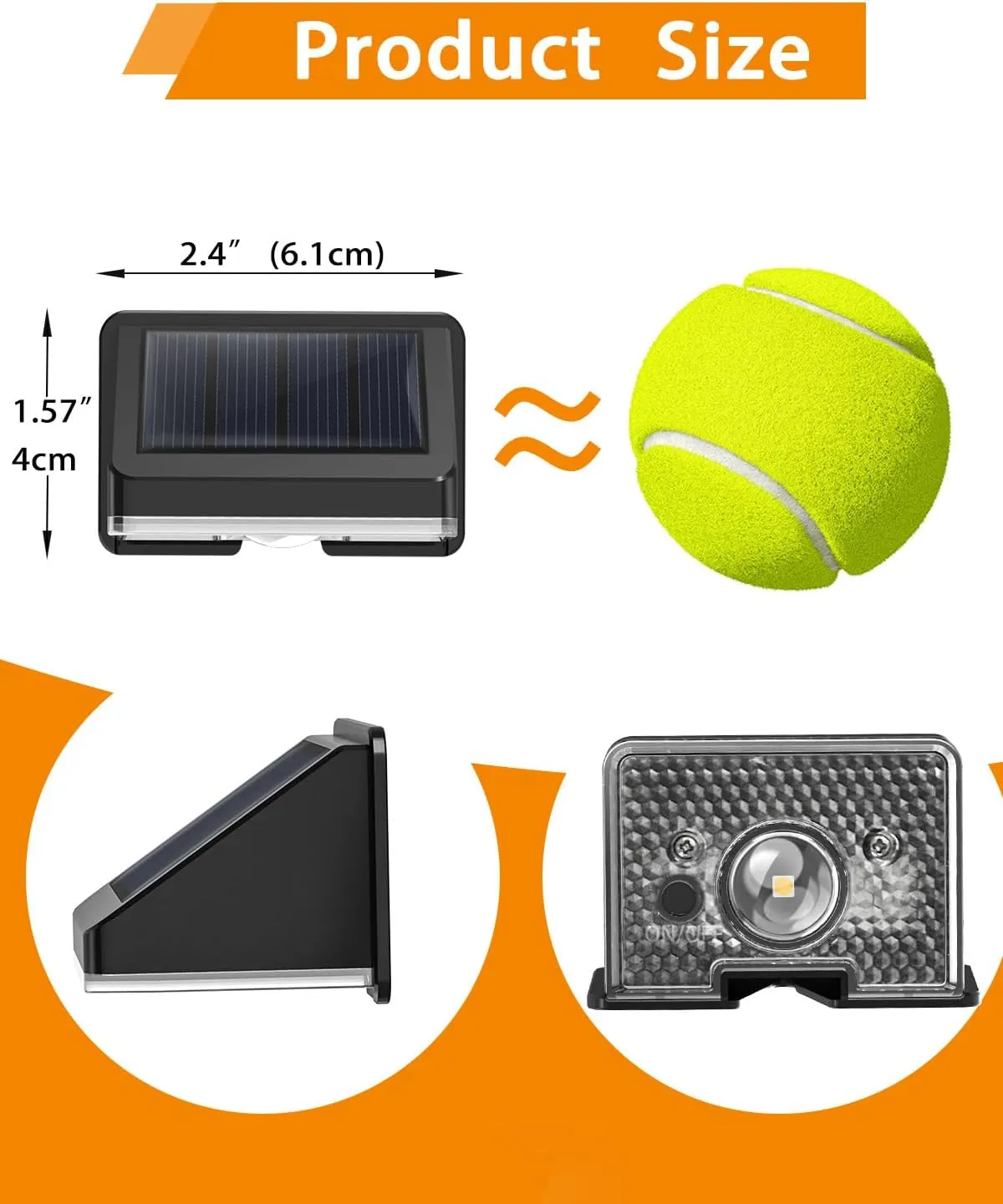 Solar Fence Lights Outdoor 12-Pack | IP67 Waterproof Wall Lights | Dusk to Dawn Auto-On/Off, Easy to Install | Decorative Solar Lights for Deck, Patio, Yard, Step, Garage, Pool (Sunset Yellow)