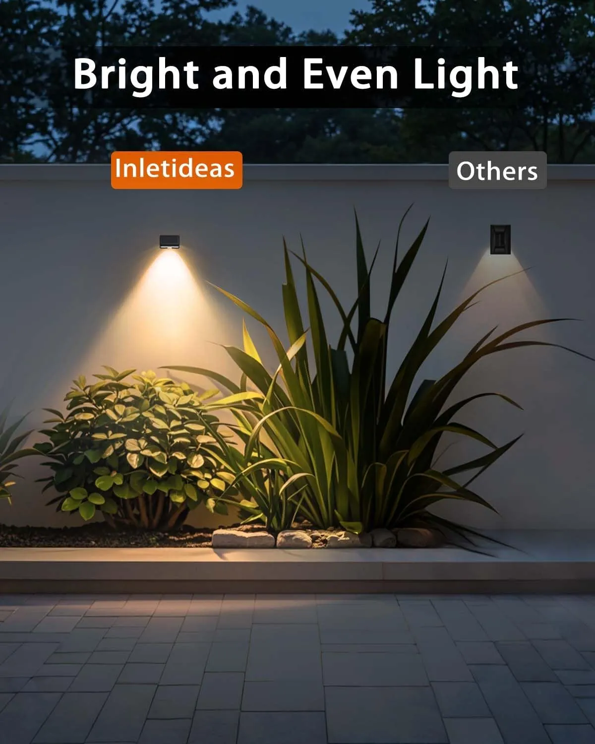 Solar Fence Lights Outdoor 12-Pack | IP67 Waterproof Wall Lights | Dusk to Dawn Auto-On/Off, Easy to Install | Decorative Solar Lights for Deck, Patio, Yard, Step, Garage, Pool (Sunset Yellow)