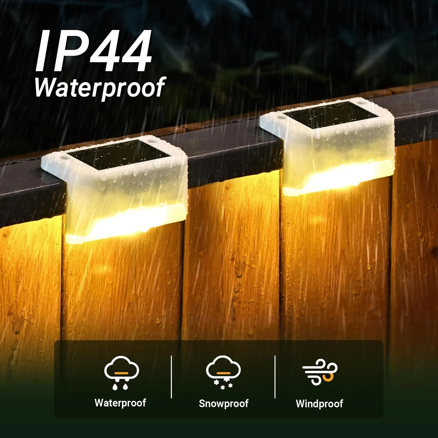 Solar Fence Lights Outdoor - Waterproof LED Lights for Deck, Stairs, Fence, Patio, Yard, Porch and Balcony (20 Pack, Warm White)