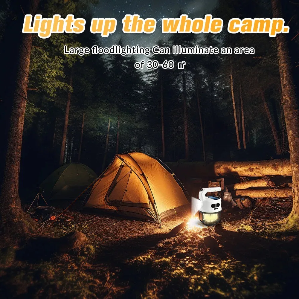 Solar LED Camping Light with USB Charging and Hook