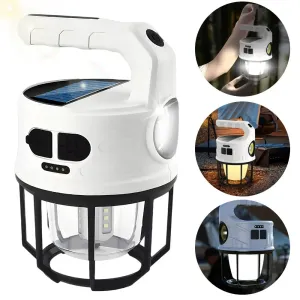 Solar LED Camping Light with USB Charging and Hook