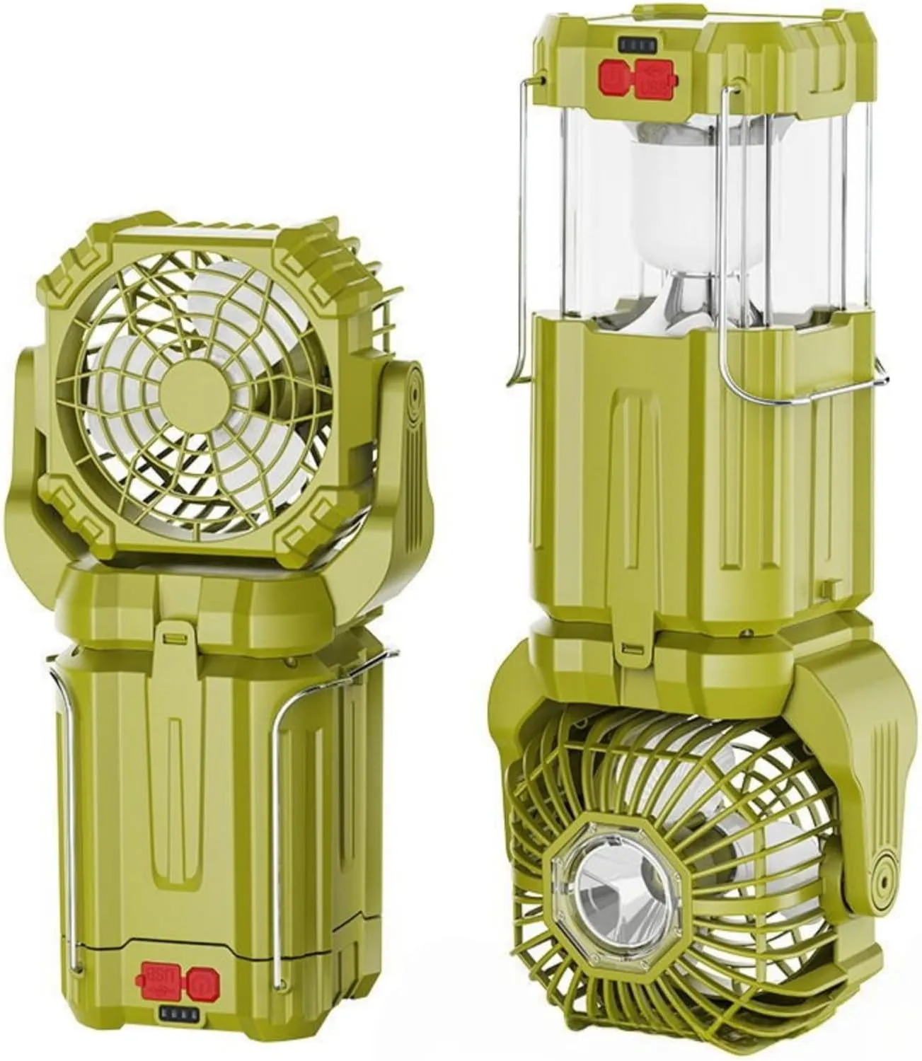 Solar LED Strong Light Outdoor Fan Lantern, Solar Camping Fan with Light, Camping Fan Solar Powered, Emergency Hanging Lights for Tents Power Outage Hurricanes Camping Gear (Green)