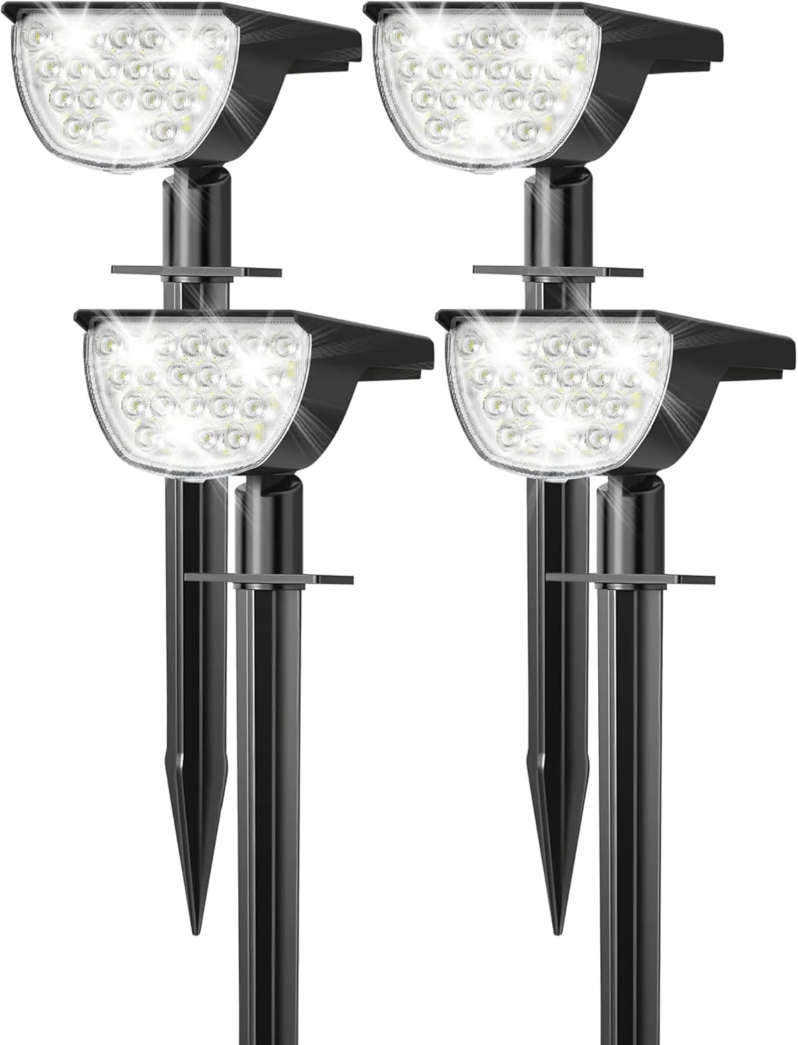 Solar Lights Outdoor Waterproof IP65, 76 LED 3 Lighting Modes Solar Spot Lights Outdoor Yard Garden Landscape Pathway (Cool White, 4 Pack)