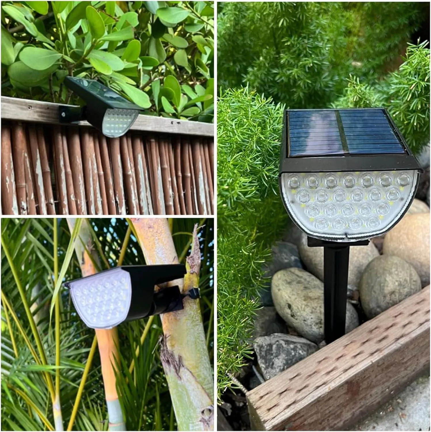 Solar Lights Outdoor Waterproof IP65, 76 LED 3 Lighting Modes Solar Spot Lights Outdoor Yard Garden Landscape Pathway (Warm White, 4 Pack)