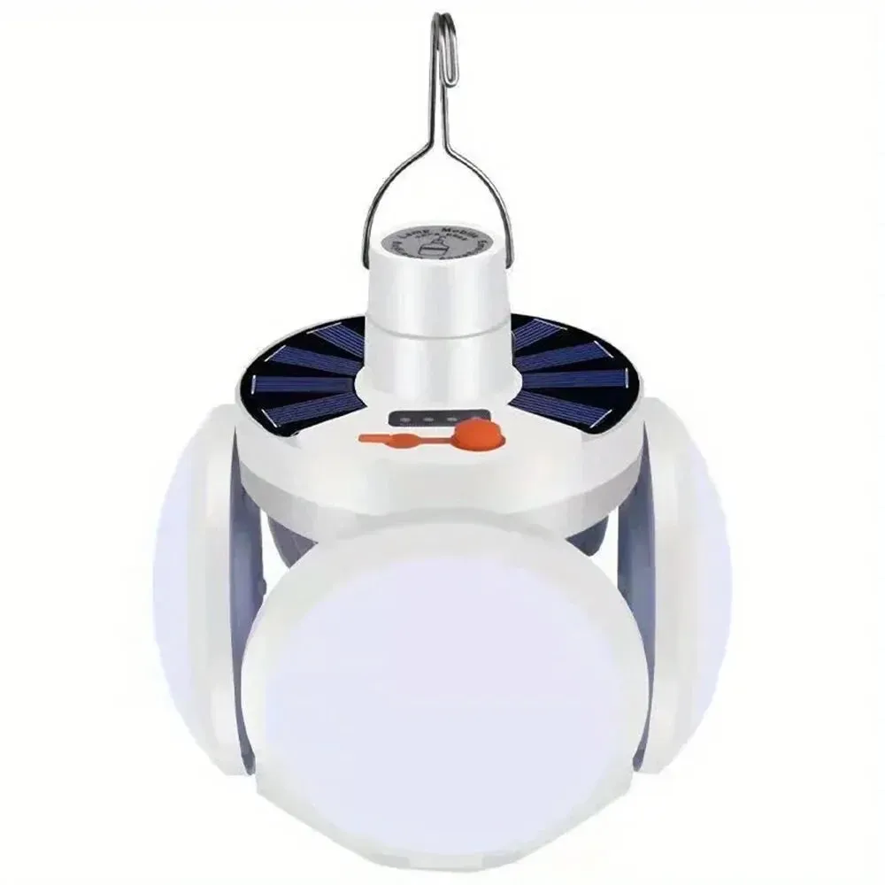 Solar Outdoor Folding Light - Portable USB Rechargeable LED Bulb Search Lights Camping Torch Emergency Lamp