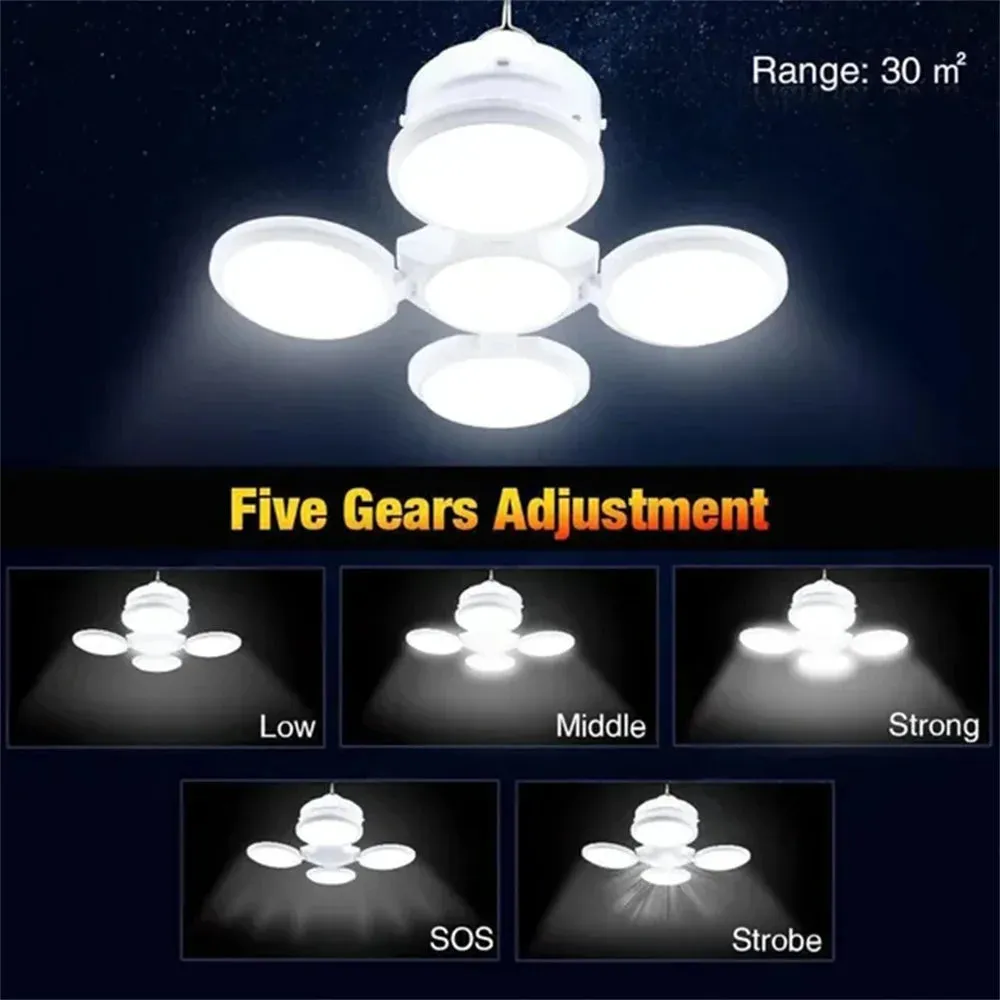 Solar Outdoor Folding Light - Portable USB Rechargeable LED Bulb Search Lights Camping Torch Emergency Lamp