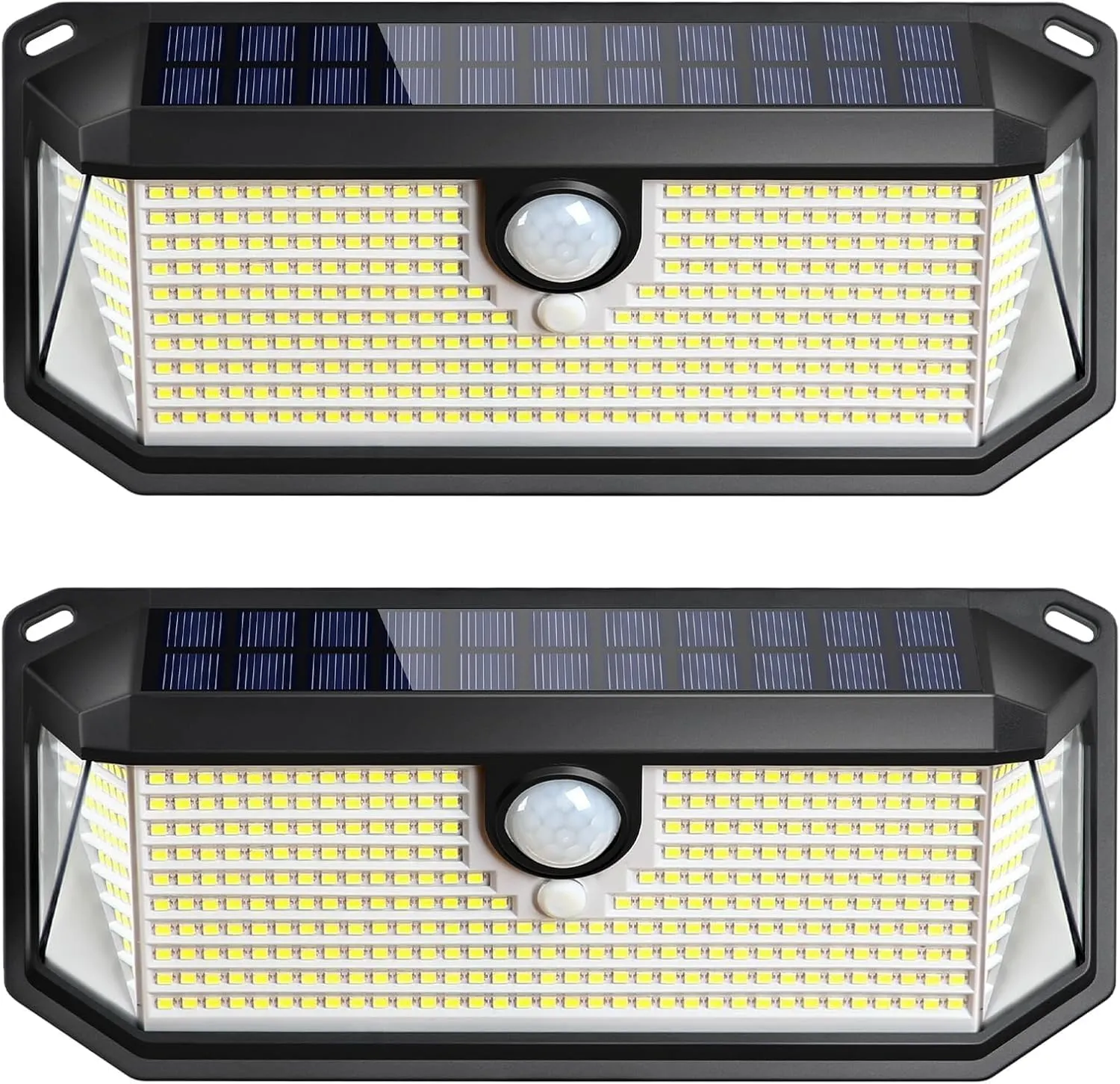 Solar Outdoor Lights, 4000LM 388 LEDs Motion Sensor Solar Powered Outdoor Light, IP65 Waterproof Exterior Flood Security Lights with 270° Wide Angle & 3 Modes for Patio Garage, 2-Pack