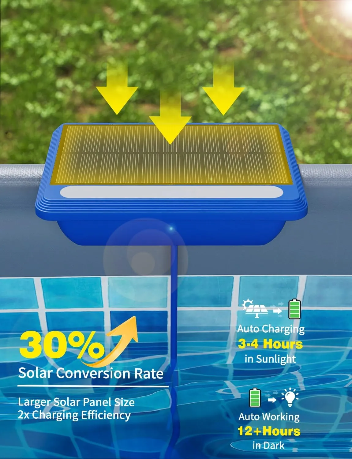 Solar Pool Lights, Solar Powered Submersible LED Lights with Remote IP68 Waterproof Swimming Pool Lighting,16 Colors Underwater Pool Light for Above Ground Inground Pool, Pond (Blue,4Pack)