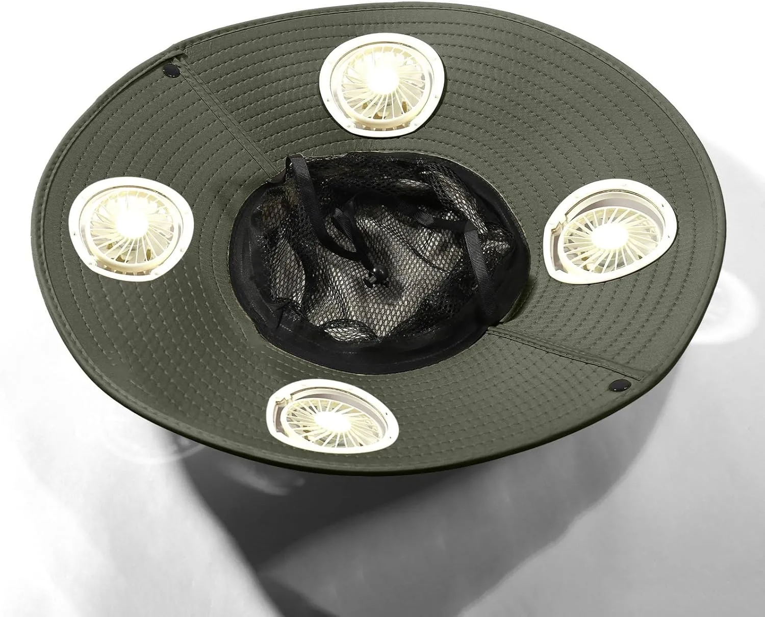 Solar Powered Fan Hat with 4 Removable Fans Wide Brim Sun Hat for Outdoor Fishing Hiking USB Solar Charging Headwear