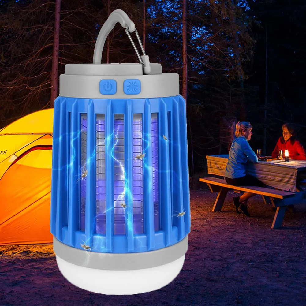 Solar Powered LED Outdoor Light and Electric Shock-type Mosquito Killer USB Rechargeable