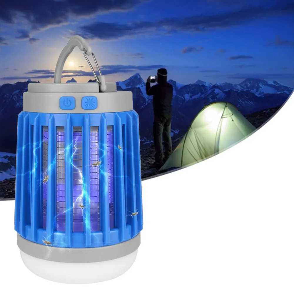 Solar Powered LED Outdoor Light and Electric Shock-type Mosquito Killer USB Rechargeable