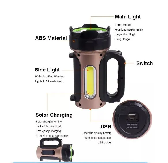Solar Powered Searchlight With 20000Mah Battery Doubles As A Power Bank