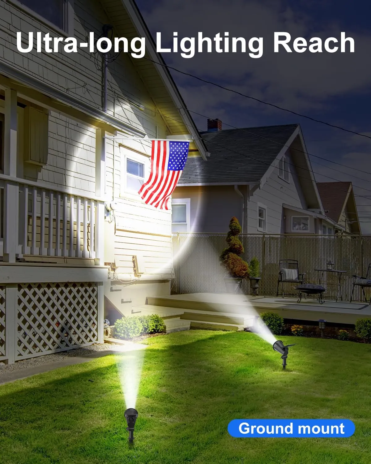 Solar Powered Spotlights Outdoor Waterproof Sunset Spot LED Lights Ultra Bright for Tree, Flag, Lawn, Statue, Pool, Garden, House, Wall, Yard, Path Outdoor Landscape Uplighting 6 Pack Cool White