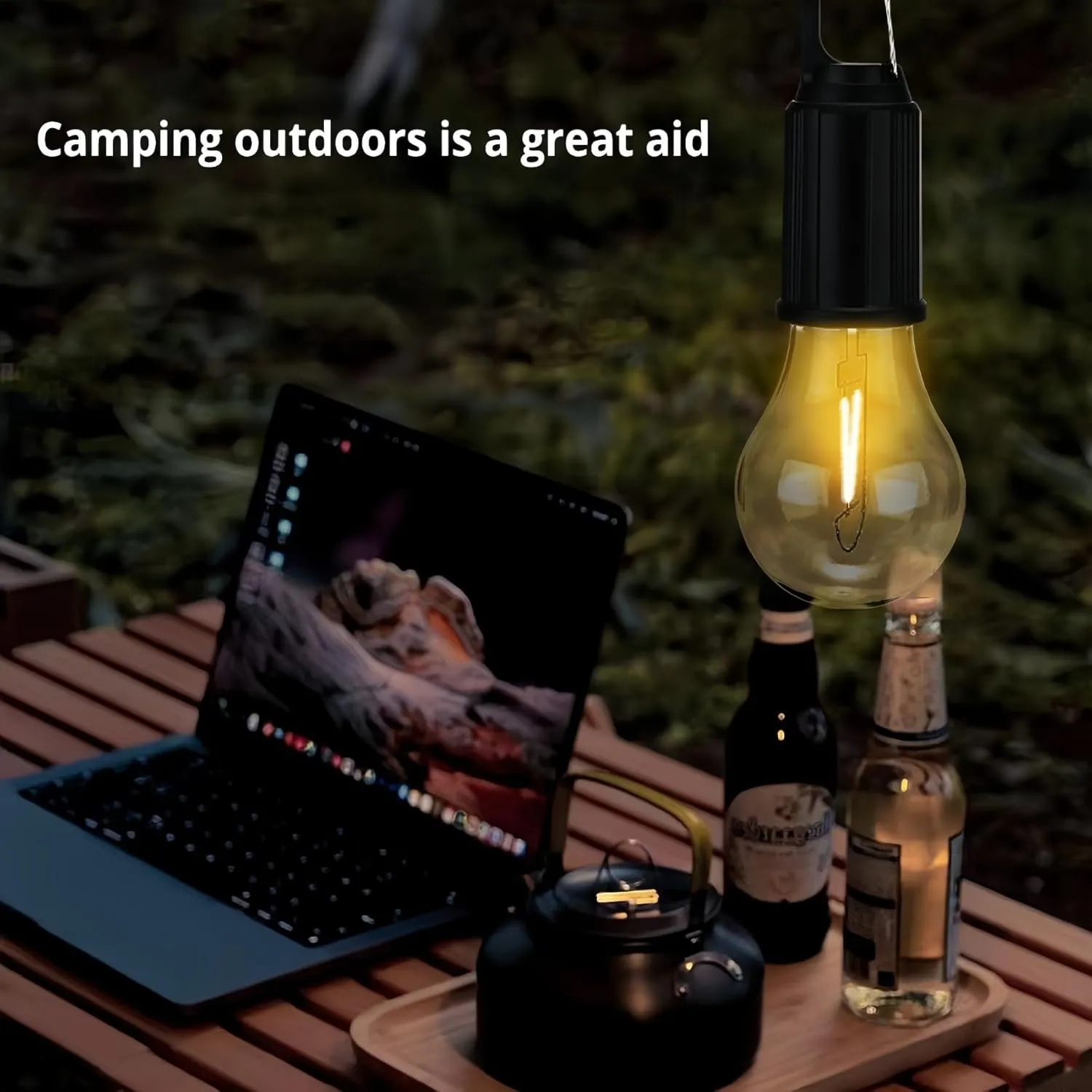Solar Rechargeable Hooked Camping Light, 2025 New 3 Light Modes Adjustable Waterproof Portable Solar Camping Light for Hiking, Party, Camping, Fishing (B, 6pcs)