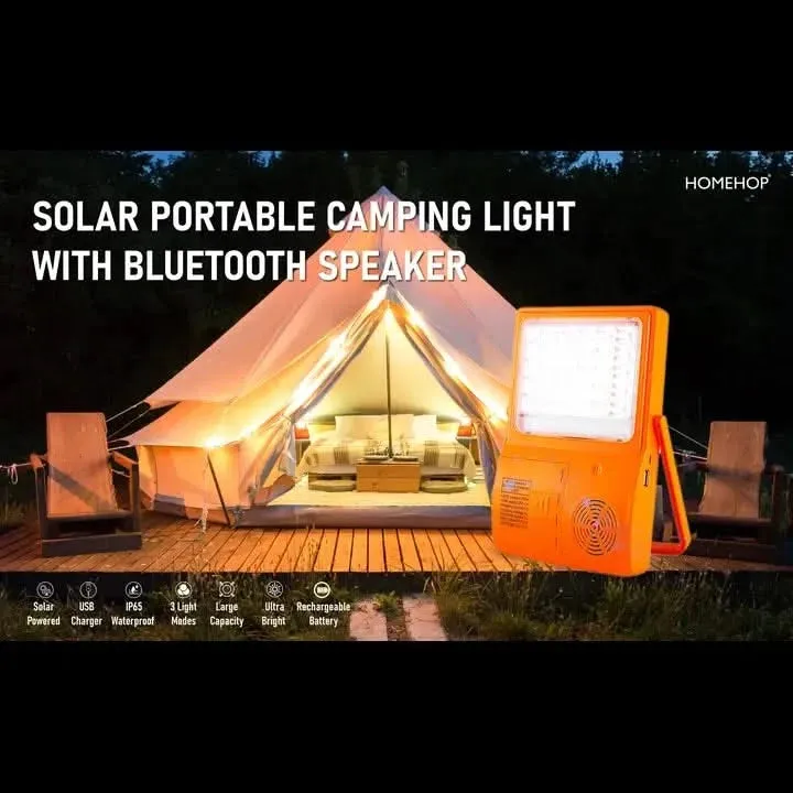 Solar rechargeable lights for home Portable Lamp With USB Mobile Charger And Bluetooth Speaker (Waterproof)