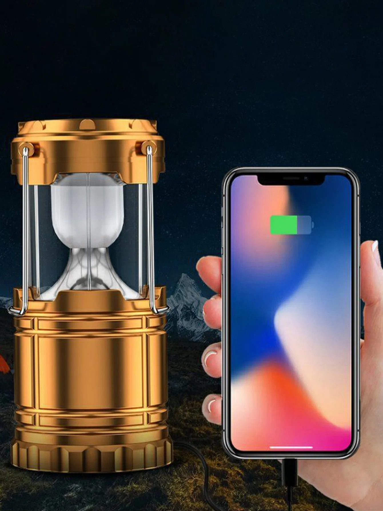 Solar retractable multifunctional camping light