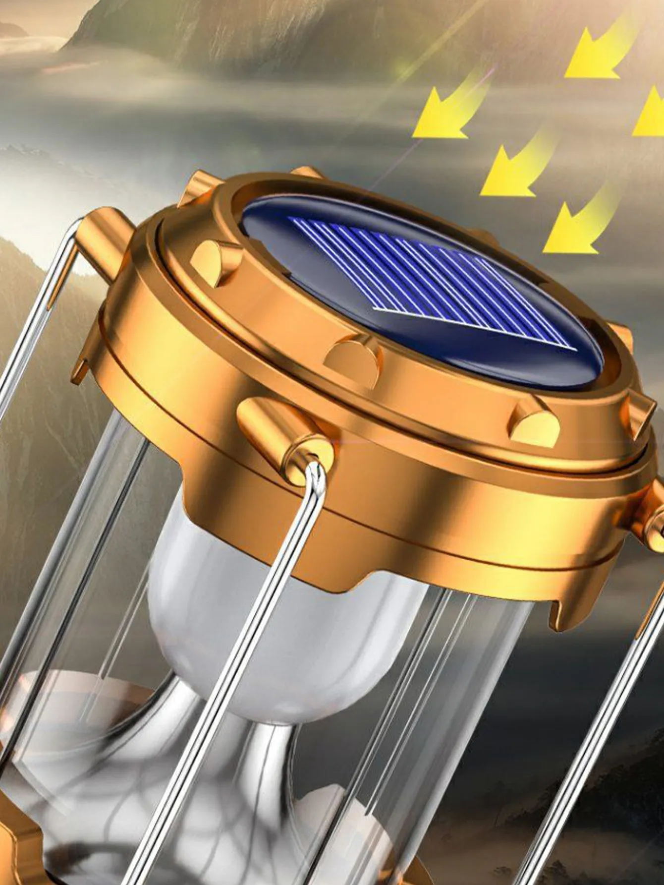 Solar retractable multifunctional camping light