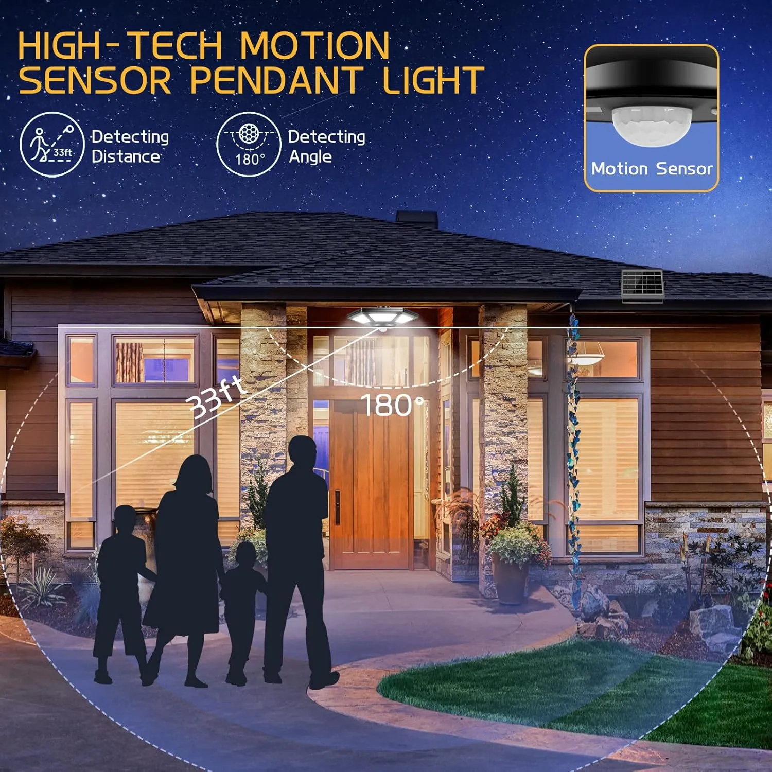 Solar Shed Light, Solar Pendant Light Indoor Outdoor,180 LED 1000LM Solar Indoor Lights Motion Sensor with Remote Control for Shed Barn Gazebo Garage Home