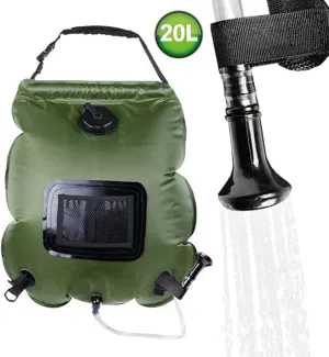 Solar Shower Bag Portable Shower for Camping Heating Camping Shower Bag 5 Gallons/20L Hot Water 45°C Switchable Shower Head for Camping Beach Swimming Outdoor Traveling Hiking