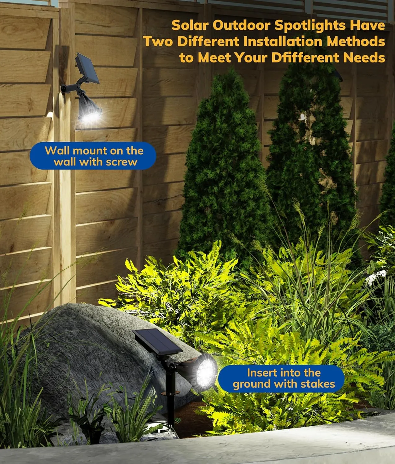 Solar Spot Lights for Outside, 21 LED Outdoor Solar Lights for Yard, 4 Pack Solar Spotlights Waterproof Auto On/Off for Landscape, Wall, Garden, Pool, Tree, Pathway and Driveway(White)