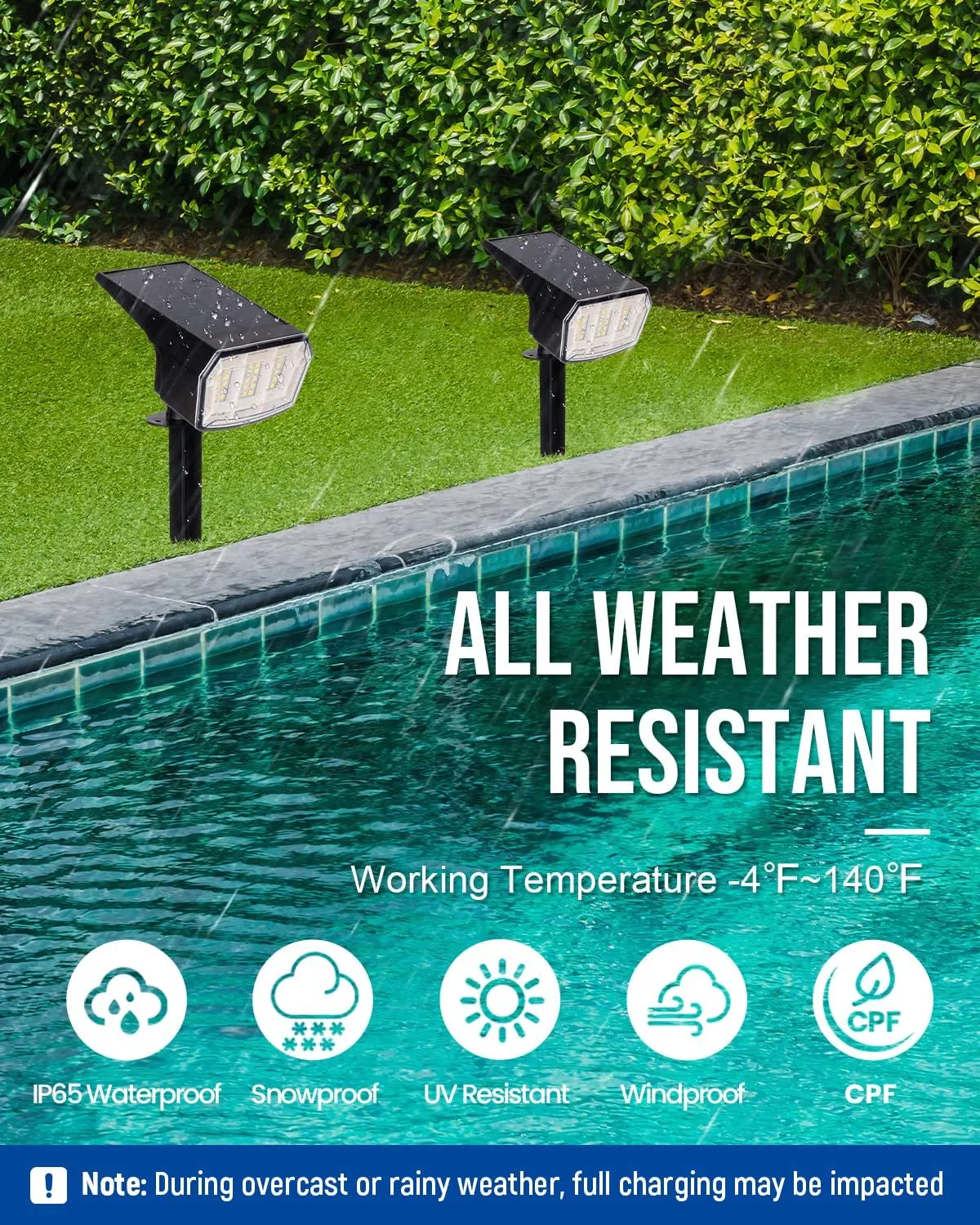 Solar Spot Lights Outdoor 63 LED 3 Lighting,Waterproof IP65 Modes Spotlights for Outside House Yard Garden Landscape Lights 2 Pack (Natural Light)