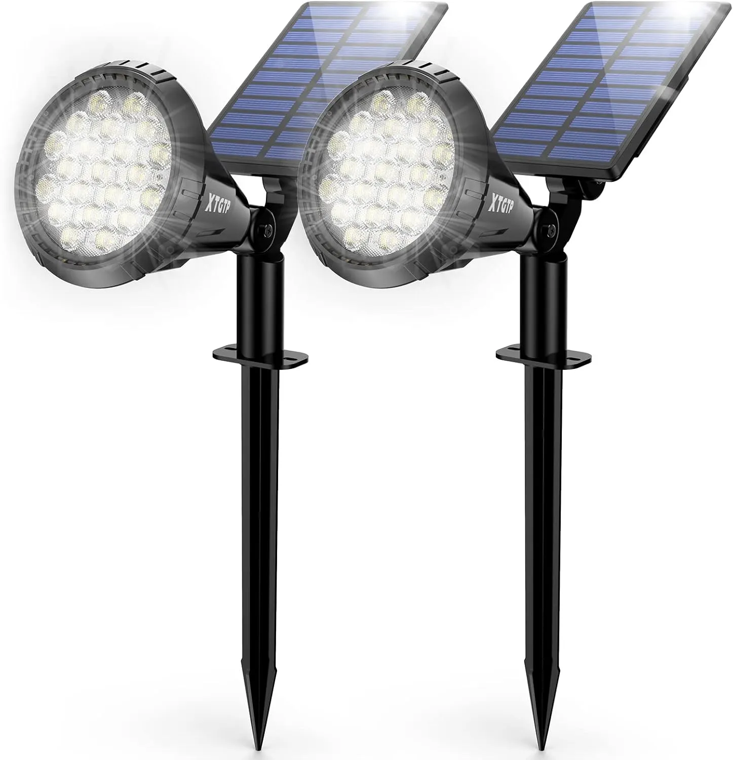 Solar Spot Lights Outdoor,21 LEDs Solar Outdoor Lights Auto On/Off with 3 Modes,IP67 Solar Yard Spotlight Landscape Lighting Garden Wall Lights,2-in-1 Solar Powered Lights,2Pack,Cool White