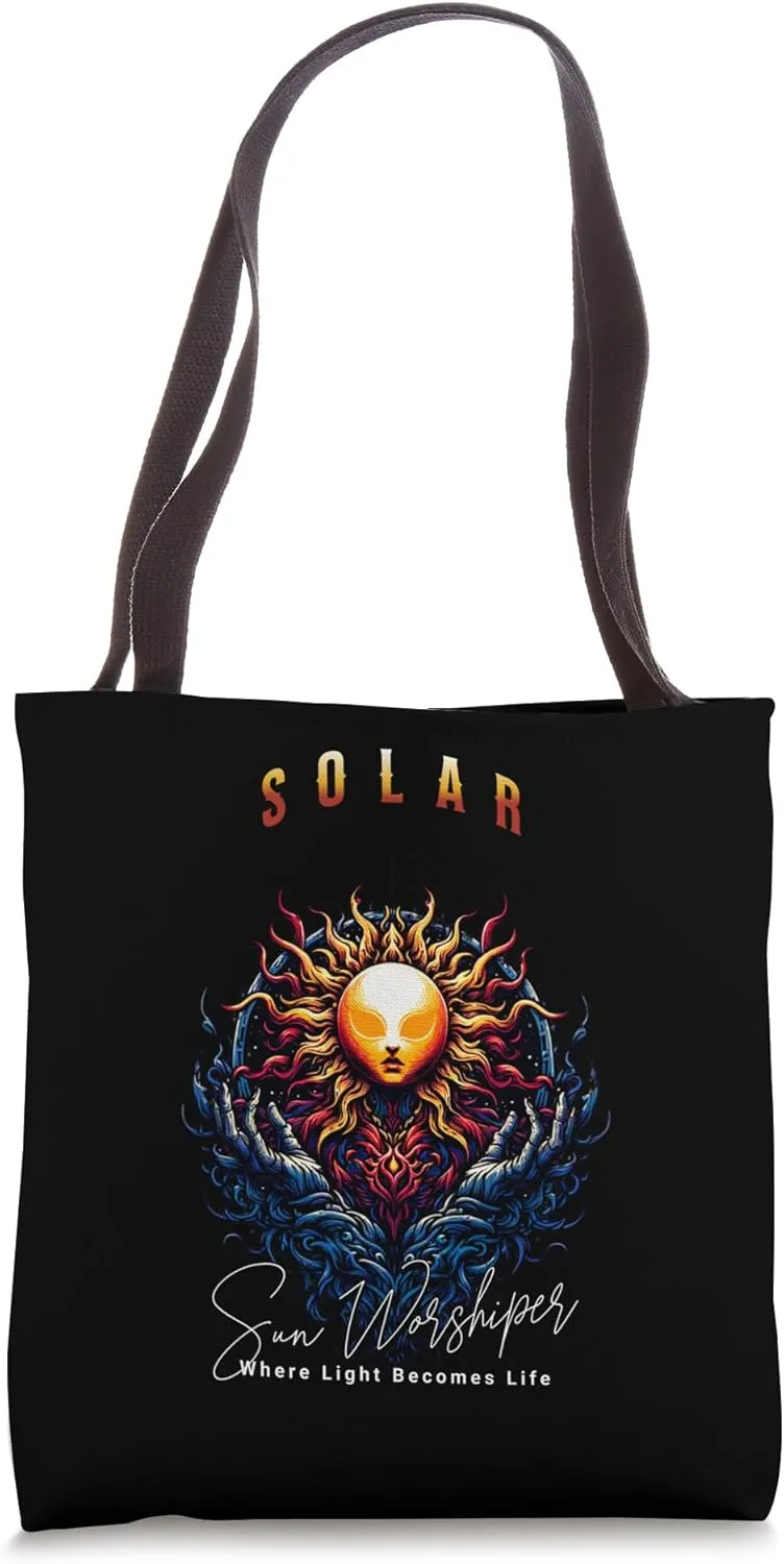 Solar - Sun Worshipper Where Light Becomes Life Tote Bag
