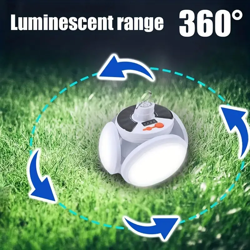 Solar USB Rechargeable LED Bulb Lights With Power Display