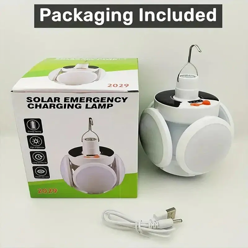 Solar USB Rechargeable LED Bulb Lights With Power Display