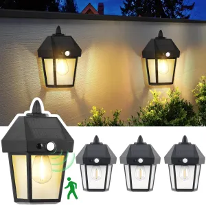Solar Wall Lights Outdoor with 3 Modes, Dusk to Dawn Motion Sensor Solar Lights Outdoor Waterproof Patio Lights for Porch Front Door Garage Yard (4)