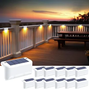 SOLPEX Solar Step Lights Outdoor, 12 Pack Warm White LED Deck Lights for Stair, Balcony, Railing, Front Porch, Yard, Garden and Patio Decor