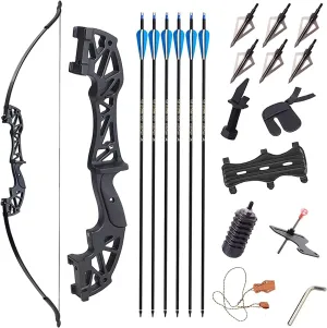 SOPOGER Recurve Bows for Adults - Archery Takedown Bow and Arrow Adult Set 30 lbs 40 lbs Metal Riser Bow Longbow Kit Package for Youth Beginner Outdoor Target Hunting Shooting Practice