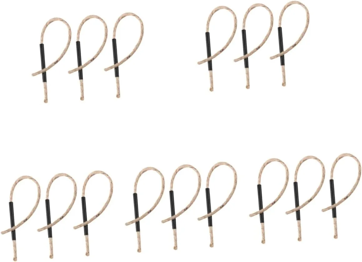 Sosoport 5sets Outdoor Quick Fire Kit Flint Fire Lighter Survival Wick Cord Starter Ropes Essential for Camping 3pcs*5