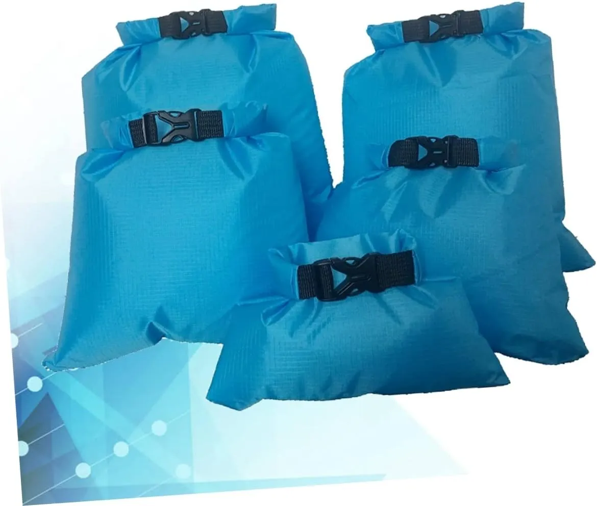 Sosoport Camping Boat Kayak Rafting Bag 5pcs Dry Storage Pouches 1.5l-6l Travel Bag for Outdoor Adventure