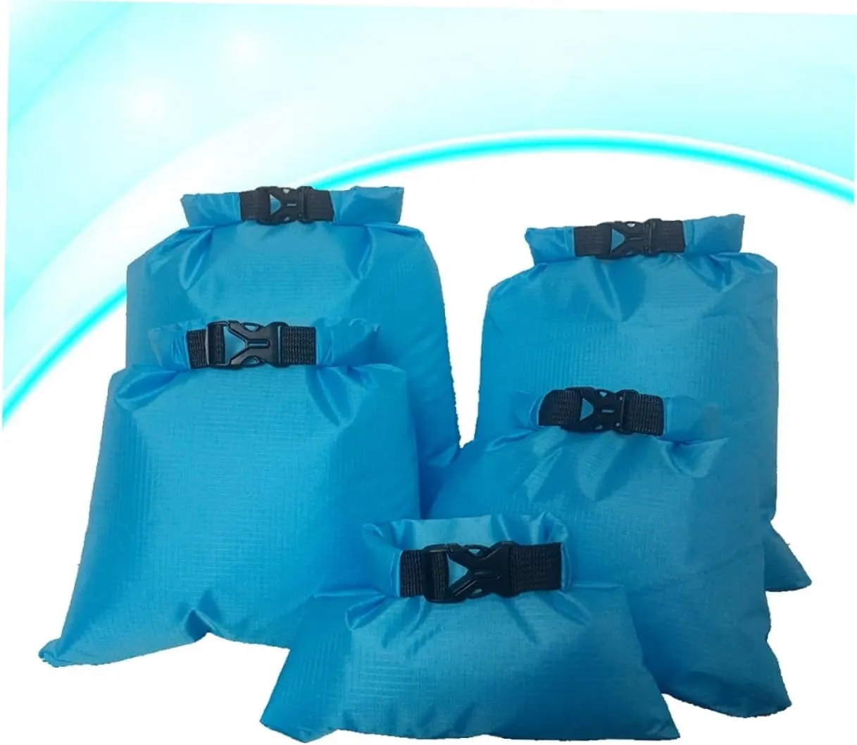 Sosoport Camping Boat Kayak Rafting Bag 5pcs Dry Storage Pouches 1.5l-6l Travel Bag for Outdoor Adventure