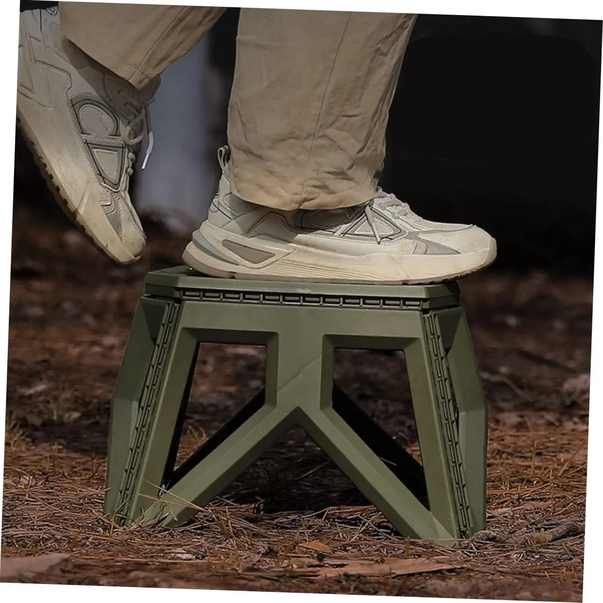 Sosoport Portable Camping Stool Plastic Stool for Kitchen Outdoor Use Lightweight for Hiking Fishing Garden Bathroom Easy to Store Carry