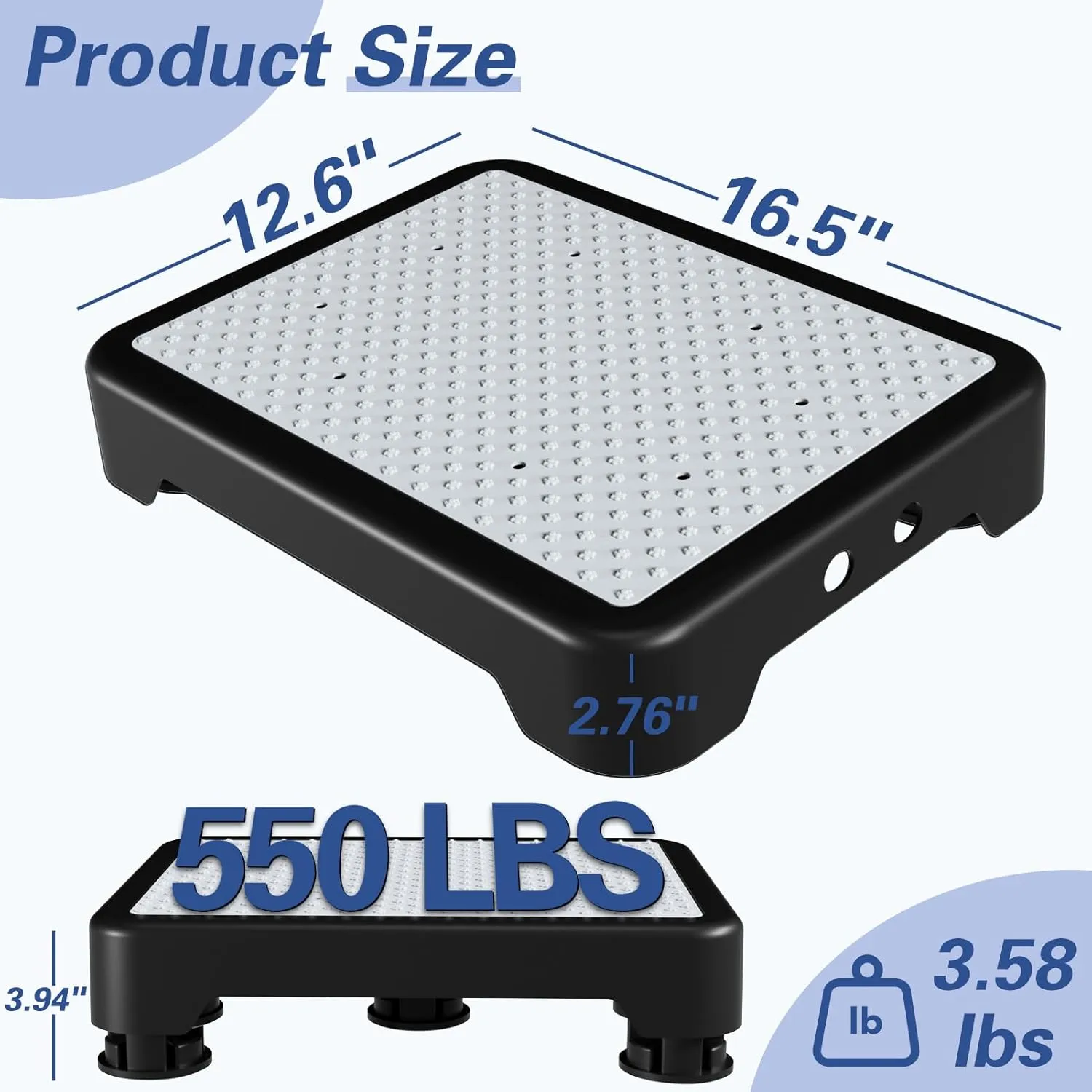 SOYO Mobility One Step Stool, Heavy Duty Indoor Outdoor Non-Slip Small Step Platform Assistive Device for Adult Elderly, Standing Support and Step Riser for Car, Bed, Door, Stair, Bathroom, Black-Gray