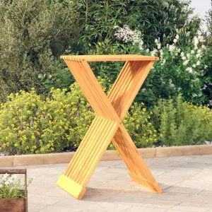 Space-Saving Folding Stool, Stylish Solid Teak Wood Design, Outdoor Use, Brown