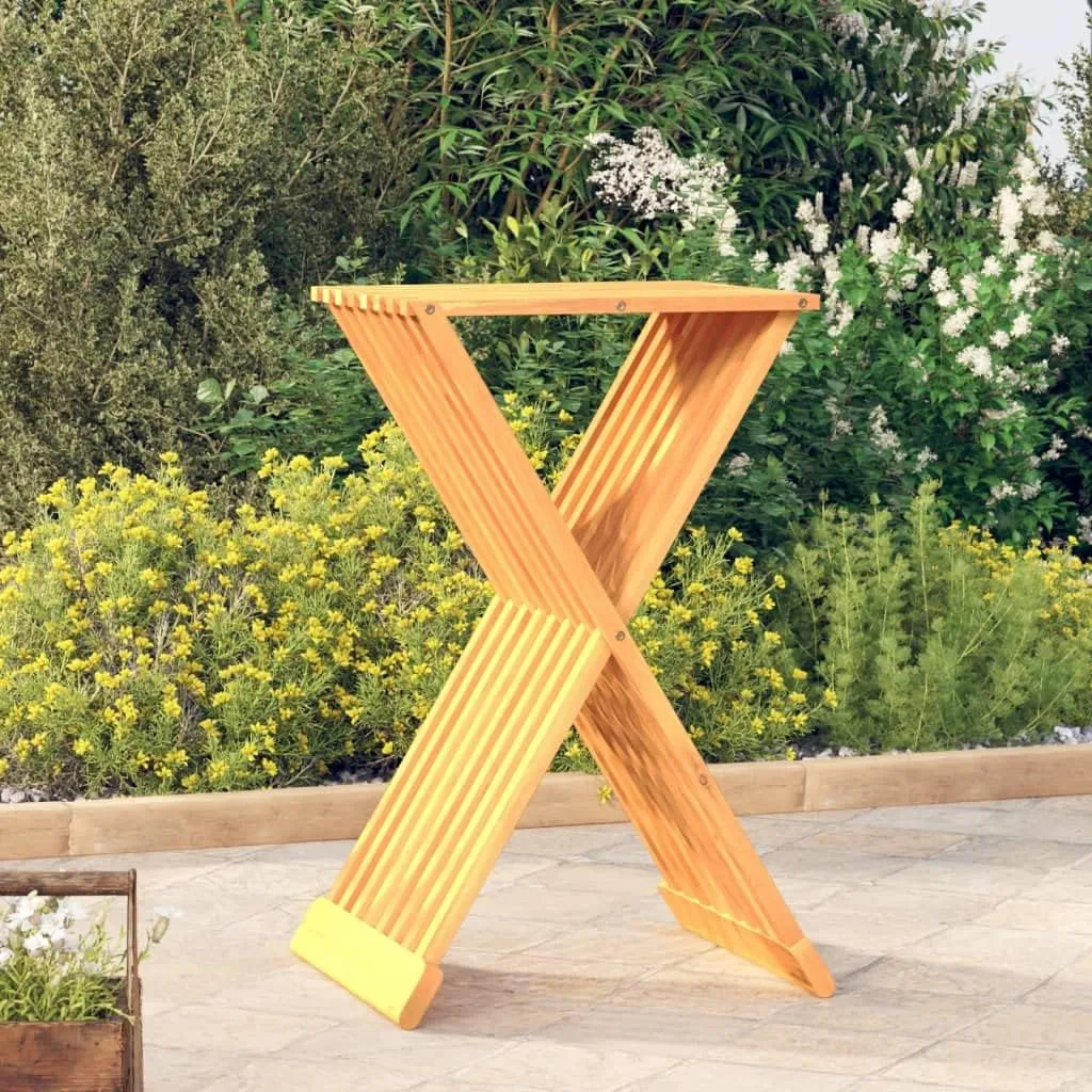 Space-Saving Folding Stool, Stylish Solid Teak Wood Design, Outdoor Use, Brown
