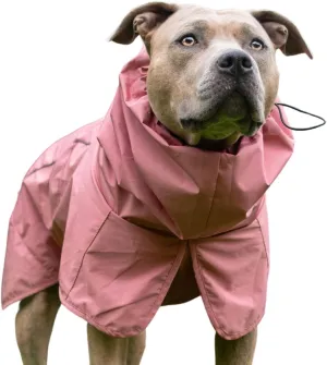 Spark Paws Dog Raincoat, Waterproof Windproof Rain Jacket, for Small Medium Large Extra Large Dogs, Reflective Breathable Full-Body Coverage Dry Suit - Sea Pink, 2XL