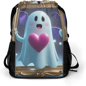 Sports Drawstring Backpack for Men Women Love Photo Frame Gym Bag with Shoes Compartment Waterproof Sackpack