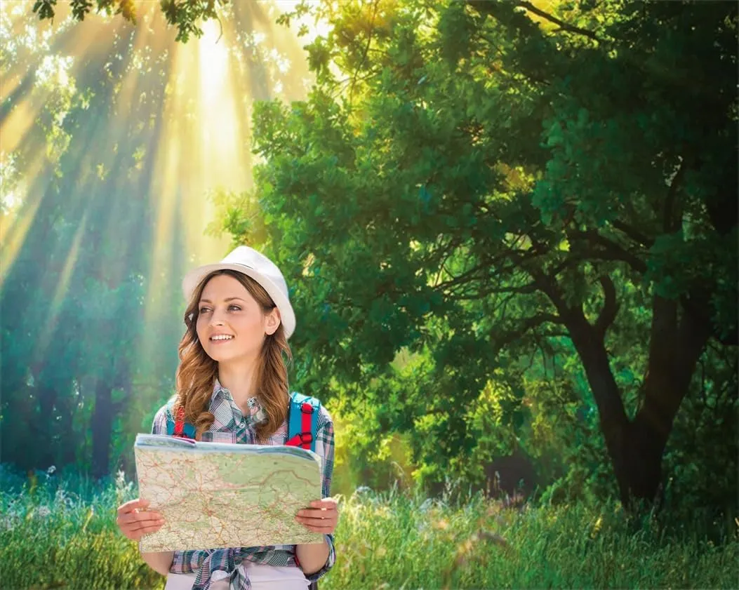 Spring Green Forest Backdrop 10x8ft Sunlight Grassland Nature Camping Themed Photography Background for Baby Shower Birthday Party Decor Banner Photo Studio Props